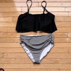 Cupshe Black and White Striped Bikini